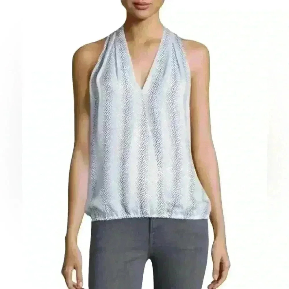 JOIE NAYA DOT PRINT SILK HALTER TOP SIZE XXS